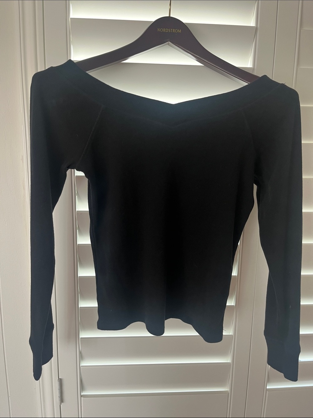 Abound Black Off-Shoulder Long Sleeve Top